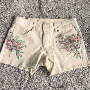 Cream Jean Shorts